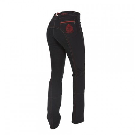 Jodhpurs svart/rød med helskinn str. 50