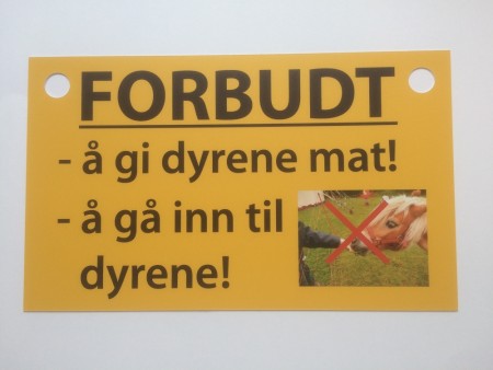 Skilt beite foring dyr